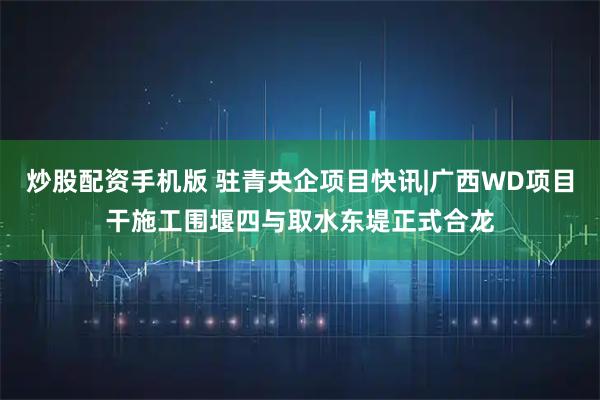 炒股配资手机版 驻青央企项目快讯|广西WD项目干施工围堰四与取水东堤正式合龙